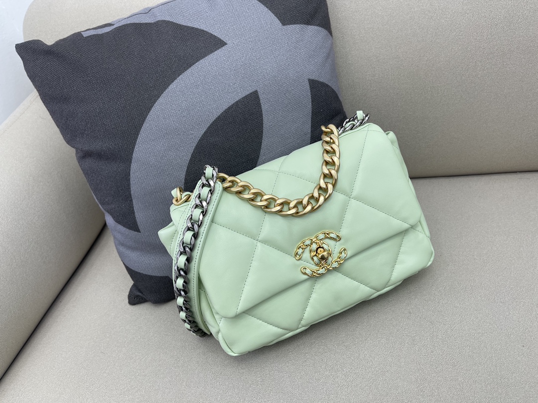 Lambskin 19 Handbag Flap Bag AS1160 Light Green